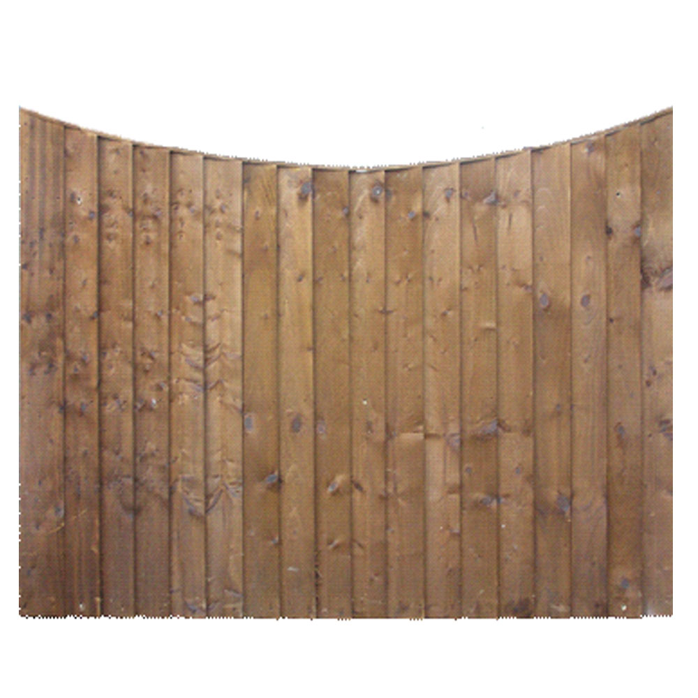 Pressure treated timber concave fence panel with curved top design