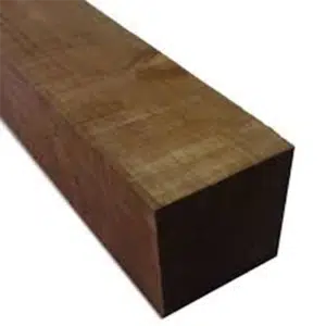 Pressure-treated 3x3 timber fence post for garden fencing, ideal for supporting panels and providing a durable alternative to concrete posts.
