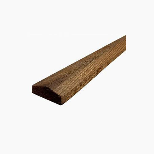 Brown timber fence cap for protecting fence panel tops from weather damage