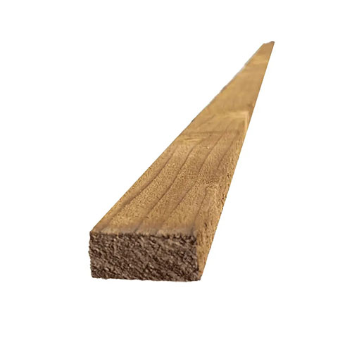 Pressure-treated wooden fence rails for building strong garden fencing.
