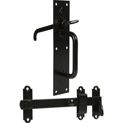 Suffolk Latch black used in city fencing installations 2